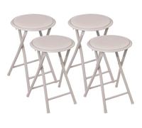 Tabouret pliant en PVC ""Elisa"" Atmosphera - Beige - Par 4 - Beige -