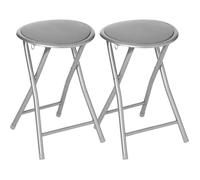 Tabouret pliant en PVC ""Elisa"" Atmosphera - Gris - Par 2