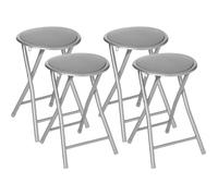 Tabouret pliant en PVC ""Elisa"" Atmosphera - Gris - Par 4 - Gris -