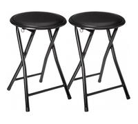 Tabouret pliant en PVC ""Elisa"" Atmosphera - Noir - Par 2