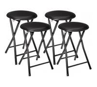 Tabouret pliant en PVC ""Elisa"" Atmosphera - Noir - Par 4 - Noir -