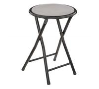 Tabouret pliant en velours ""Mélissa"" Atmosphera - Gris - Par 1