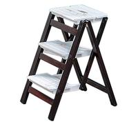 Tabouret Pliant Facile et Pratique, escabeau/Chaise/étagère en Bois de pin à Double Usage, marchepied à 3 Niveaux pour Une sécurité Accrue, avec poignée.