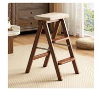 Tabouret Pliant for Usage Domestique Structure en Bois Massif Chaise Pliante à Pieds Hauts Repose-pieds Assise Large Hauteur D'assise 65 Cm Ferrures Métalliques Renforcées Structure Triangulaire