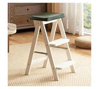 Tabouret Pliant for Usage Domestique Structure en Bois Massif Chaise Pliante à Pieds Hauts Repose-pieds Assise Large Hauteur D'assise 65 Cm Ferrures Métalliques Renforcées Structure Triangulaire