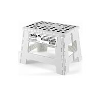 Tabouret Pliant Noir 22cm, Marchepied Pied Pliable BM TOOLS BMT-MP22-BLANC - 150kg Capacité, Léger et Compact pour Adulte/Enfant