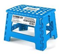 Tabouret Pliant Noir 22cm, Marchepied Pied Pliable BM TOOLS BMT-MP22-BLEU - 150kg Capacité, Léger et Compact pour Adulte/Enfant