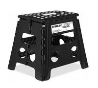 Tabouret Pliant Noir 32cm, Marchepied Pied Pliable BM TOOLS BMT-MP32-NOIR - 150kg Capacité, Léger et Compact pour Adulte/Enfant