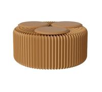 Tabouret Pliant Portable en Papier, Tabourets D'appoint Moderne en Accordéon, Taille Compacte, Librement Rétractable pour Centre Commercial, Cuisine, Salon et Salle à Manger(Beige,Small)