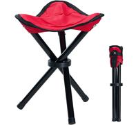 Tabouret Pliant Portable En Toile (Rouge) Pour La Randonnée, Le Camping, La Pêche, Les Pique-Niques, La Plage, Le Barbecue, Les Voyages, La Marche, Le Jardin Rouge