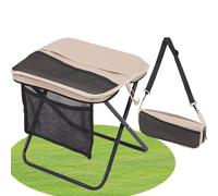 Tabouret pliant portable, tabouret de camping, petit tabouret pliant, chaise pliante d'extérieur avec fermeture éclair et sac de rangement, idéal pour le camping, la pêche, le jardin, l'alpin (Kaki)