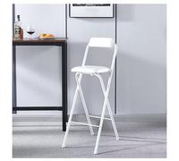 Tabouret Pliant rembourré 65cm, 70cm, 75cm, Tabouret de Bar Pliant Portable avec Dossier, Chaise Haute de Cuisine Pliante Blanche pour Maison Jardin, capacité 100kg (Color : White, Size : 28in/70cm