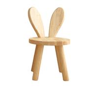 Tabouret portable en bois avec oreilles d'animaux de dessin animé pour enfants, chaise créative sur le thème des animaux avec dossier, assemblage facile et repose-pied antidérapant