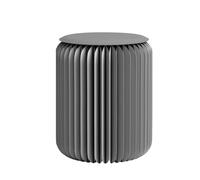 Tabouret portable en papier nid d'abeille avec coussin - Repose-pieds pliable léger pour la maison, le bureau et l'extérieur - Banc gris (32 x 40 cm)