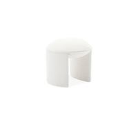 Tabouret pouf bouclette texturée blanche L 44 x P 44 x H 42cm -SHAWN