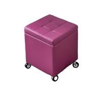 Tabouret Pouf Coffre Boîte De Rangement Repose-Pied Cube Siège Gagner De l'espace roulettes Canapé Bancs(Purple,47.2" x 15.7" x 18.1")