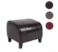 Mendler Tabouret Pouf Cuir EMMEN, 37x45x47cm -Marron