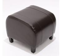Tabouret pouf cuir EMMEN, 37x45x47cm marron