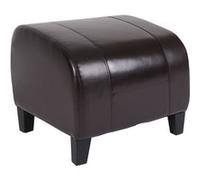 Tabouret pouf cuir EMMEN, 37x45x47cm marron Marron G