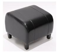 Mendler Tabouret Pouf Cuir EMMEN, 39x45x47cm - Noir
