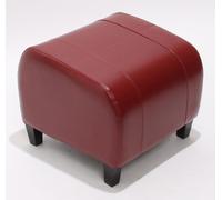 Tabouret pouf cuir EMMEN, 39x45x47cm rouge