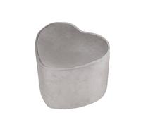 Tabouret pouf cœur en velours et bois lil sofa gris argenté TU