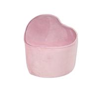 Tabouret pouf cœur en velours et bois lil sofa rose pastel TU