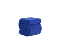 | Tabouret / pouf design revêtement bouclette bleu 1 place L 43 x P 47 x H 44cm - Sasha