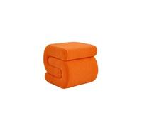 | Tabouret / pouf design revêtement bouclette orange 1 place L 43 x P 47 x H 44cm - Sasha