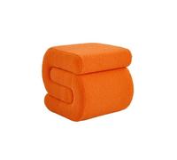 sweeek - Tabouret/Pouf Design revêtement Bouclette Orange 1 Place L 43 x P 47 x H 44cm - Sasha