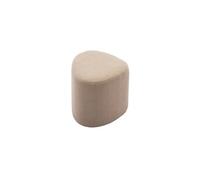 tabouret pouf en forme de galet en tissu taupe TAO L 60 x P 44 x H 40cm