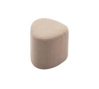 tabouret. pouf en forme de galet en tissu greige. TAO L 60 x P 44 x H 40cm