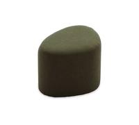 sweeek - Tabouret. Pouf en Forme de Galet en Tissu Kaki foncé. TAO L 60 x P 44 x H 40cm