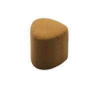 tabouret. pouf en forme de galet en tissu moutarde. TAO L 60 x P 44 x H 40cm