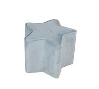 Tabouret pouf étoile en velours et bois lil sofa bleu clair TU