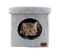Tabouret pour chat en feutre, grotte douillette pour chats et petits chiens avec coussin, tabouret pliable, cube pouvant supporter jusqu'à 100 kg