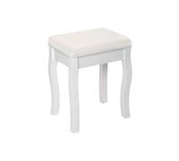 tectake® Tabouret Coiffeuse 40 x 30 x 51 cm, Chaise avec Coussin pour Coiffeuse Table de Maquillage Table manucure, Tabouret Piano Chaise Maquillage Pouf Banc Piano Décoration Chambre Salon, Blanc