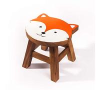 Tabouret pour enfant - En bois massif avec motif renard - Hauteur d'assise : 25 cm
