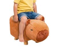 Tabouret pour enfant pour s'asseoir - Chaise silencieuse avec rotation en forme de capybara de dessin animé - Siège rembourré mignon - Siège à poulie basse pour filles - Entrée - Banc