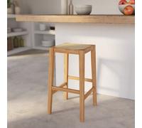 Tabouret pour îlot central 65 cm en cannage et bois - kappa