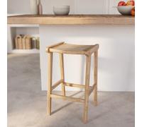 Tabouret pour îlot central 65 cm en teck et cannage - omaha