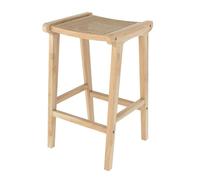 Tabouret pour îlot central 65 cm en teck et cannage - Omaha - Rendez-Vous Déco