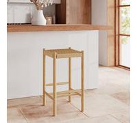 Tabouret pour îlot central 65 cm en tressage et bois - kepler