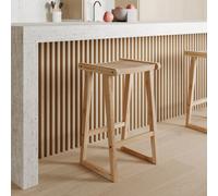 Tabouret pour îlot central 66 cm en teck et rotin naturel - haida