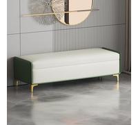 Tabouret Rangement Moderne Rectangulaire Garnie Similicuir Tabouret Fin de Lit avec Espace Rangement Long Tabouret Rangement Supplémentaire Repos-Pieds avec Rangement(D,130*40*40CM/51.2*15.7*15.7IN)