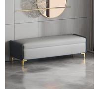 Tabouret Rangement Moderne Rectangulaire Garnie Similicuir Tabouret Fin de Lit avec Espace Rangement Long Tabouret Rangement Supplémentaire Repos-Pieds avec Rangement(F,120*40*40CM/47.2*15.7*15.7IN)