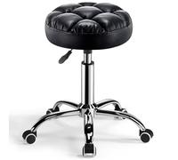 Tabouret Reglable en Hauteur Hauts Pivotants à Hauteur Réglable, Chaises Rondes à roulettes, Chaise Vasagle Robustes (400 LB), Châssis Élargi, pour Magasin, Salon(Black)