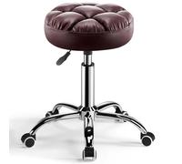 Tabouret Reglable en Hauteur Hauts Pivotants à Hauteur Réglable, Chaises Rondes à roulettes, Chaise Vasagle Robustes (400 LB), Châssis Élargi, pour Magasin, Salon(Brown)