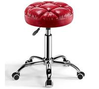 Tabouret Reglable en Hauteur Hauts Pivotants à Hauteur Réglable, Chaises Rondes à roulettes, Chaise Vasagle Robustes (400 LB), Châssis Élargi, pour Magasin, Salon(Red)