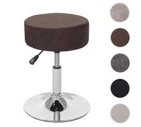 Tabouret réglable HWC-C22 imitation daim brun foncé vintage - HWC